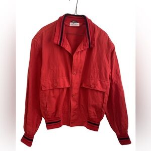 Vintage Breco’s Alan Cherry Jacket Red Cotton Bomber Jacket Size M